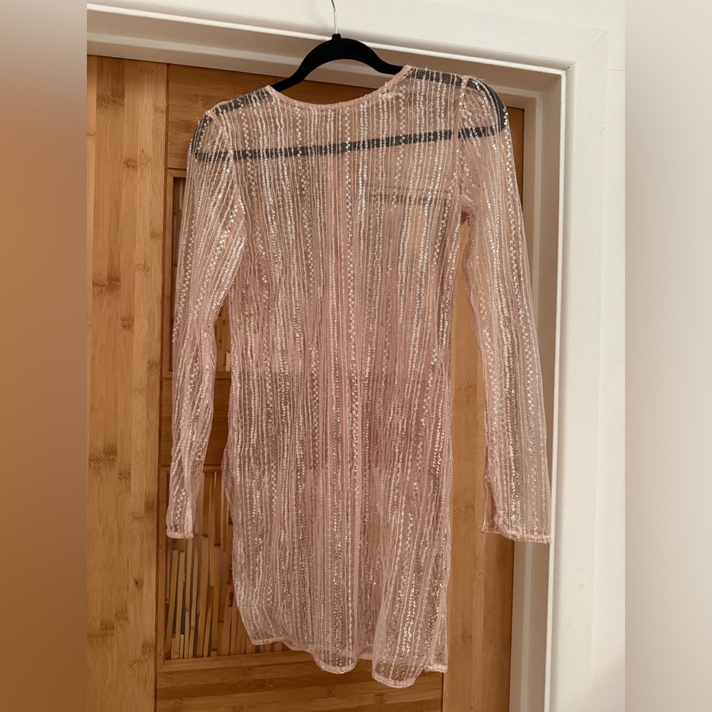Line and Dot Sequin Mini Dress
